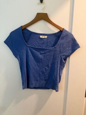 Madewell Square Neck Crop Top in Periwinkle Blue